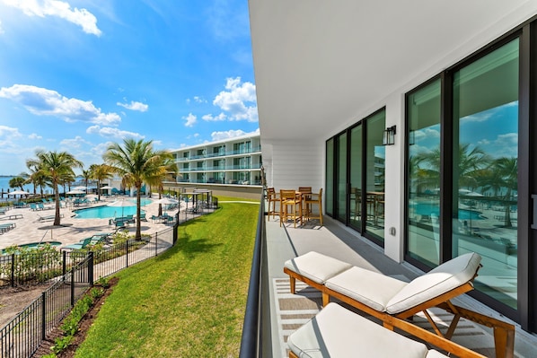 Scenic balcony views overlooking the Indian River