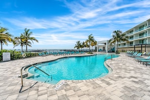 Resort-style riverfront community pool