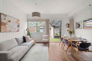 From casual sips to full dinners, this living and dining area brings everyone together.