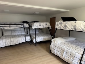 Massive bunk room with twins on top double on bottom