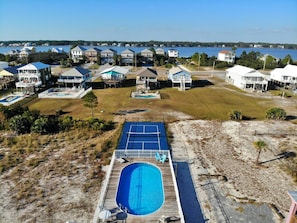 Pool and pickleball court