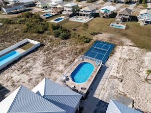 Pool and pickleball court