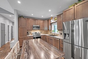 Indoors, Kitchen, Hardwood, Appliance, Refrigerator