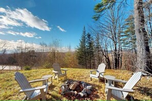 firepit in front of the house
