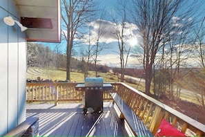 grill on the large deck, side view