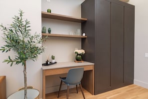Enjoy this dedicated workspace to browse attractions or work from home.