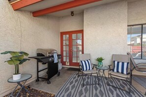 Private Patio with grill, patio table