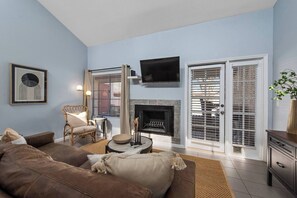 Living room with fireplace