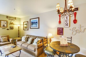 Living Room | Queen Sleeper Sofa | Central Heating & A/C