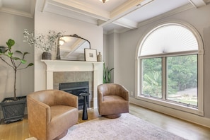 Office | 1st Floor | Gas Fireplace | Desk Workspace