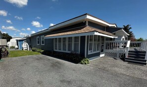 Outdoor view and parking area