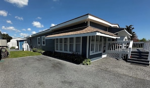 Outdoor view and parking area