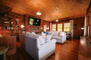 Living room contains a large TV