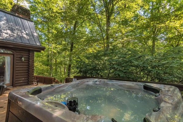Relax in the hot tub 