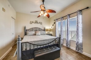 Master bedroom with King bed and private bathroom