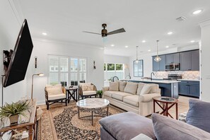 Living room with cozy seating area perfect for visiting, relaxing or watching a good show or movie