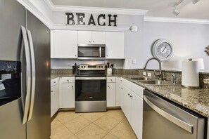 Full kitchen with stainless appliances