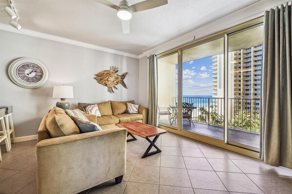 Living room with balcony