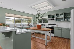 With a fully equipped, full-size kitchen, the casita provides added convenience for prepping meals or offering a private space for some in the group.