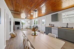 Open concept living and dining space