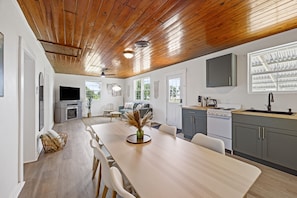 Open concept living and dining space