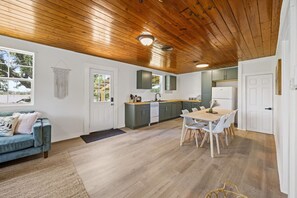 Fully equipped kitchen with modern appliances, perfect for home-cooked meals during your stay