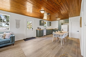 Fully equipped kitchen with modern appliances, perfect for home-cooked meals during your stay