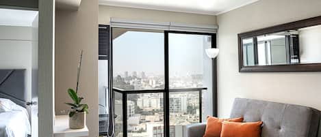 Living Rook Space with a lovely view of Lima's Financial DIstrict