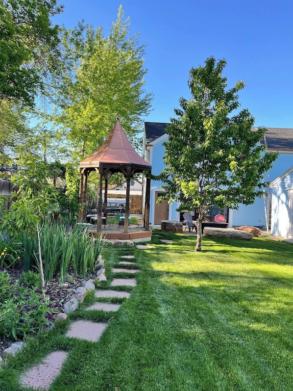path through the garden to the gazebo