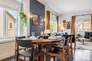 Gather 'Round – A cozy table for six, ideal for shared meals, game nights, or getting work done.