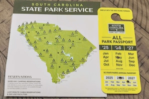 Complimentary State Parks Pass for your use during the stay