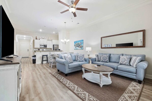 Open Kitchen, Dining, Living