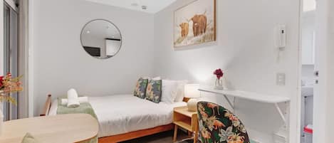 The studio apartment is well laid out and makes great use of the space.