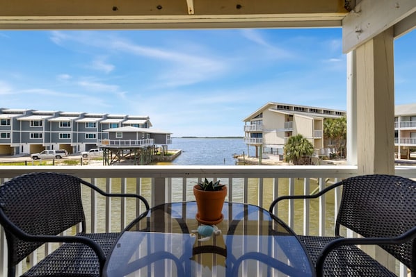 Sitting on the wrap around deck the Gulf view is beautiful!