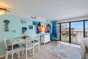 Dining for 3 in the open floor plan