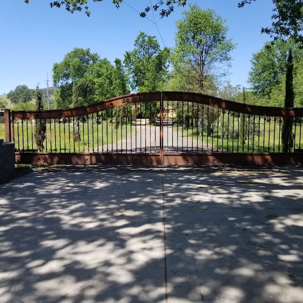 Private driveway with gate to enter property