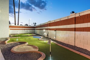 Enjoy a fun & challenging round on the custom putting green