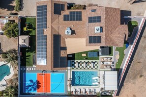 Aerial view of your private paradise—where luxury meets fun and serenity
