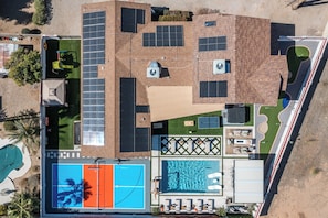Aerial view of your private paradise—where luxury meets fun and serenity