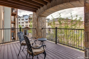 Private covered poatio with views