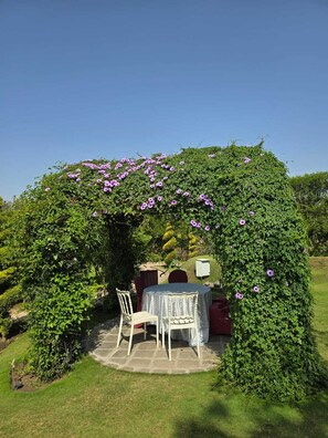 Outdoor banquet area