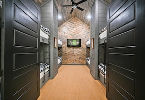 Our bunk room combines fun and function, with plenty of room for laughter and stories at lights out.