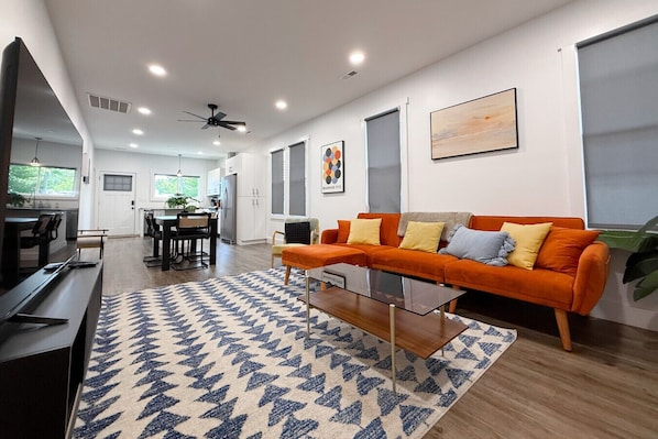 Family Room with 65" 4K Smart TV