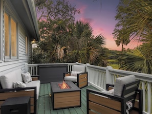 Catch a beautiful sunset on the back porch.