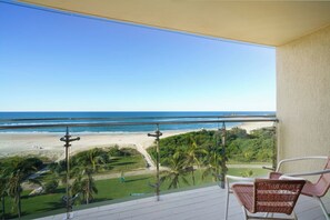 Watch the tide roll in from your breezy oceanfront perch, perfect for morning coffee or evening wine.