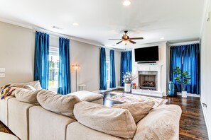 Living Room | 1st Floor | 2-Story Home | Central A/C & Heating