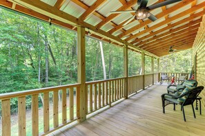 Elevated Covered Deck | Charcoal Grill (Charcoal Not Provided)