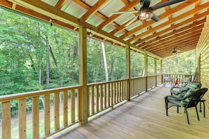 Elevated Covered Deck | Charcoal Grill (Charcoal Not Provided)