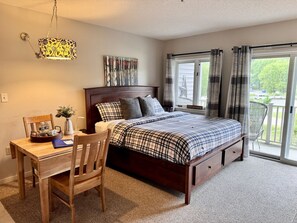 Sleep in comfort in our comfy King Bed!