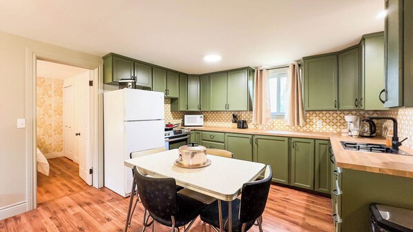 A kitchen with vintage flair